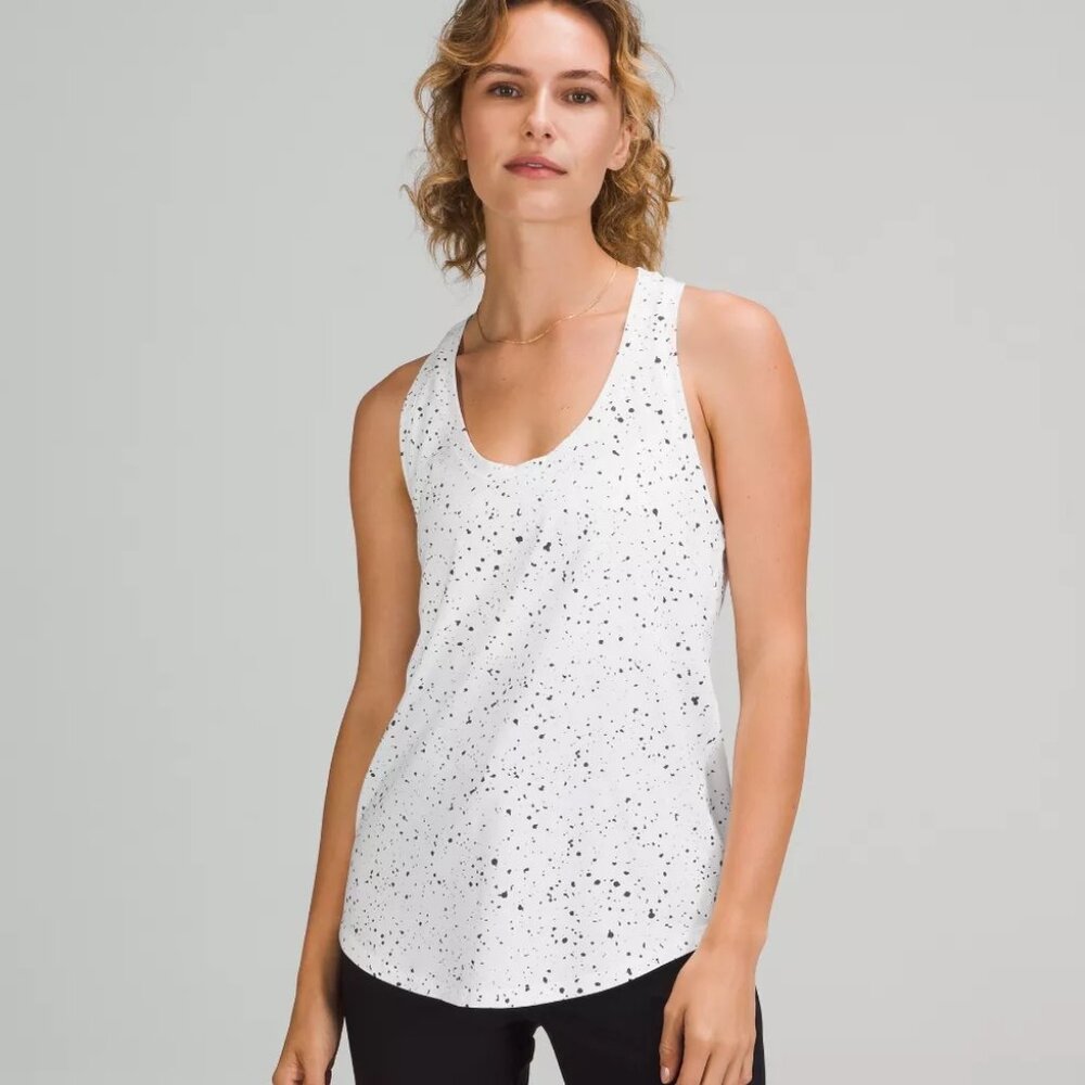 Lululemon White Speckled Splatter Love Tank Top